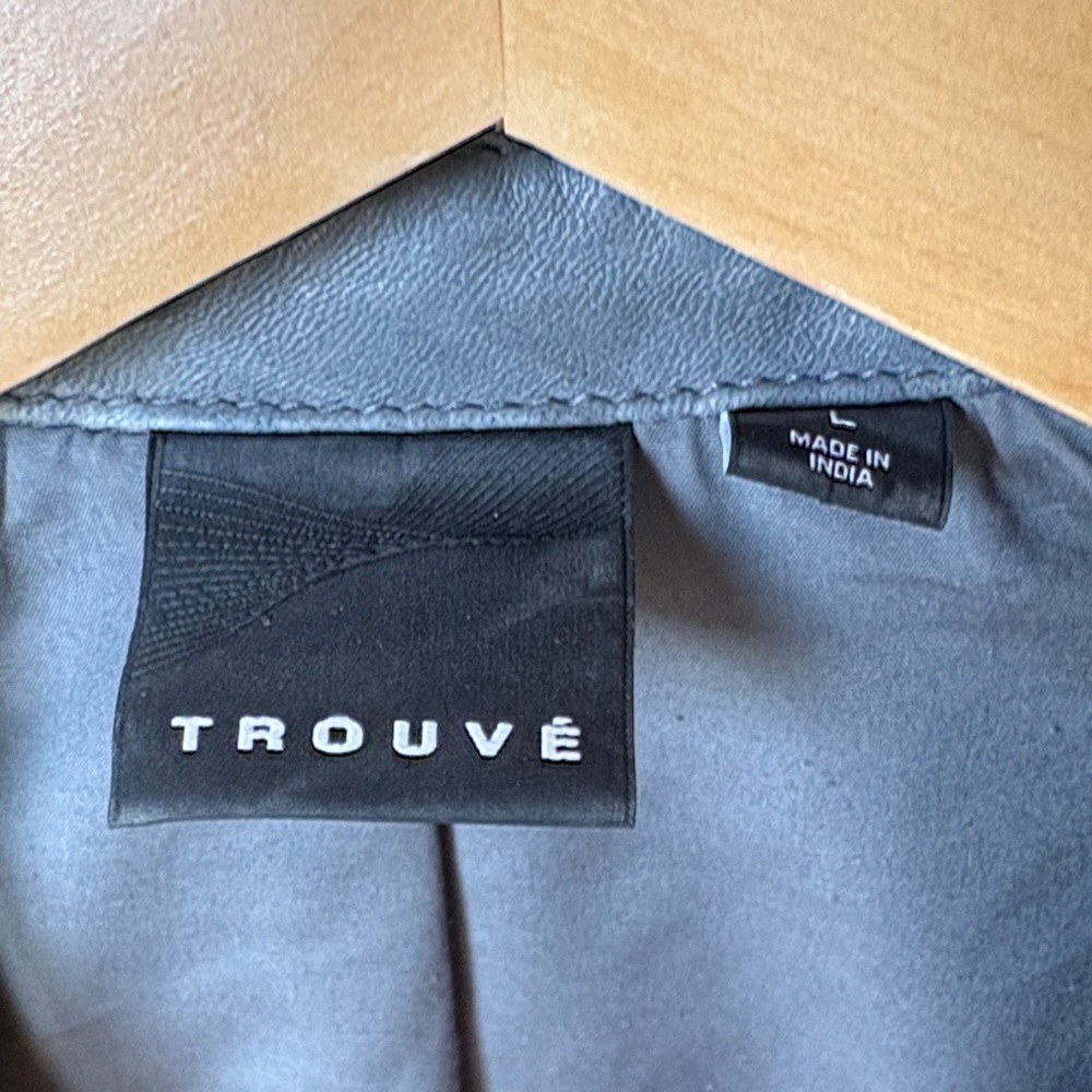 Trouvé Studded Gray Leather Jacket - Picture 3 of 5